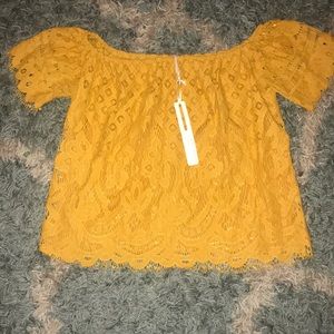 Beautiful Lace off shoulder top. New with tags.
